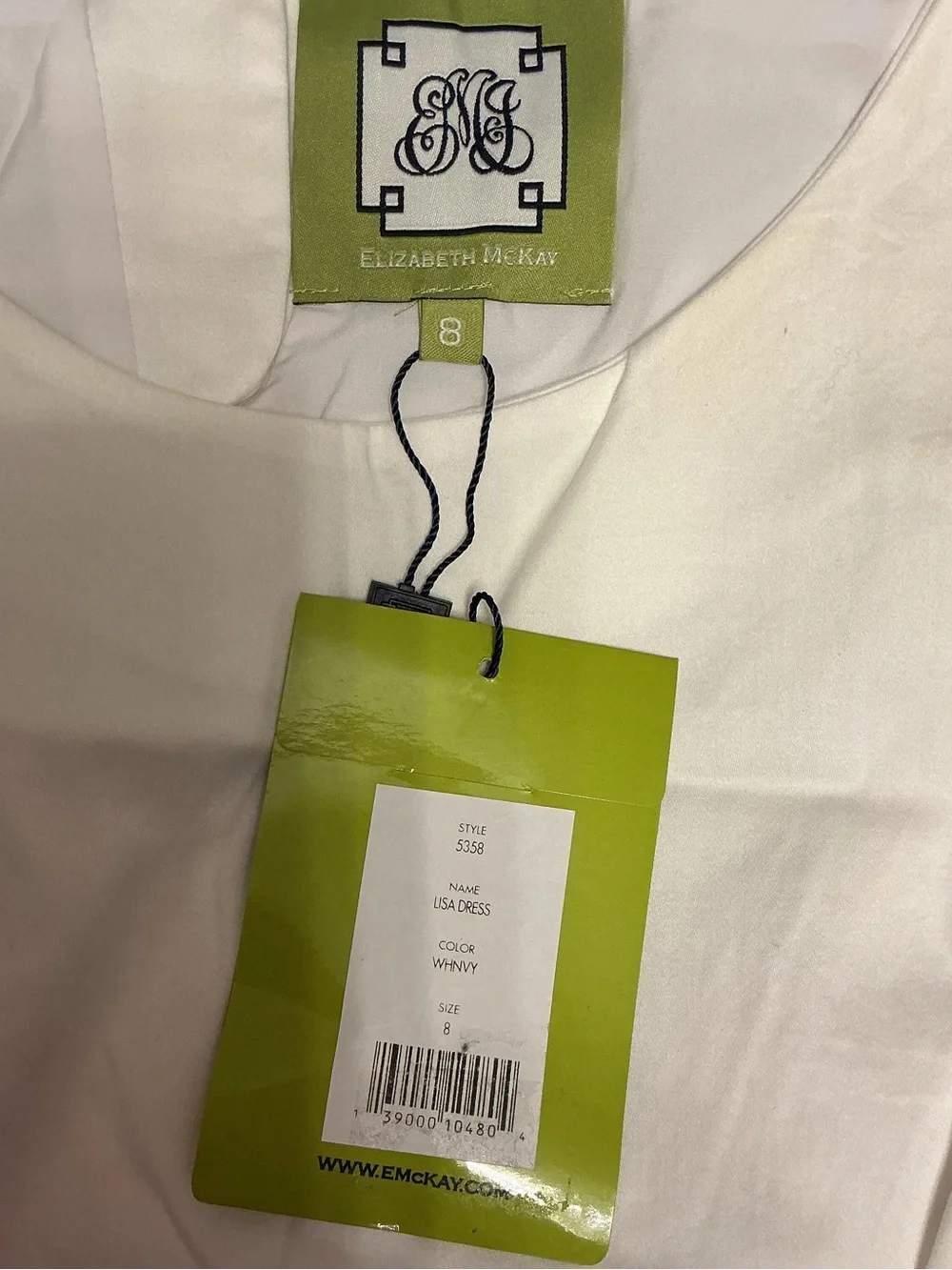 Elizabeth McKay Navy and White dress Size 8 - Picture 10 of 10